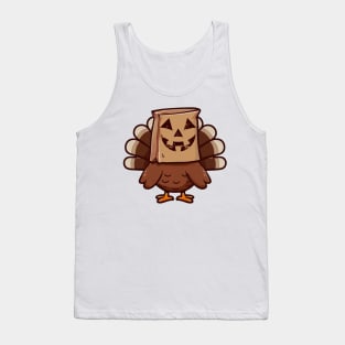 Thanksgiving Turkey Funny Pumpkin Face Tank Top